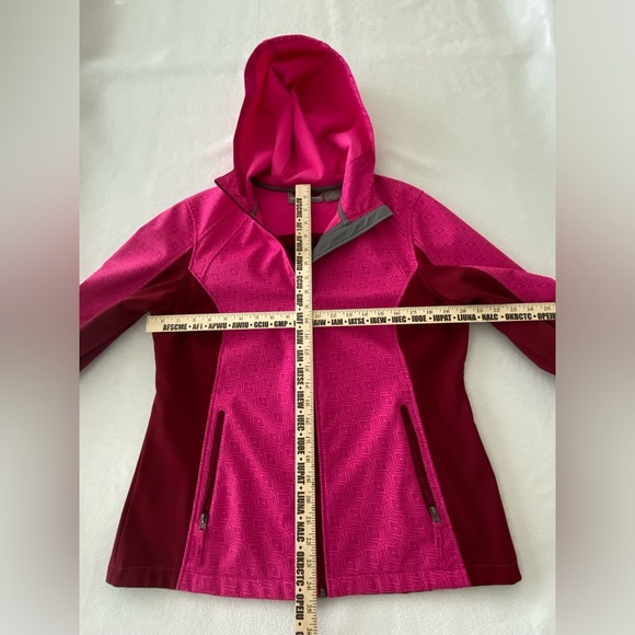 Free Tech Hooded Jacket Women's Large (12-14) Full Zip Two-Tone Activewear EUC - Picture 8 of 10